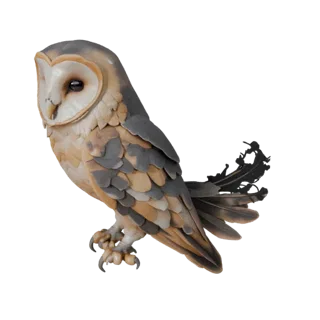 High Poly Barn Owl 3D Model - Detailed STL Asset for Printing
