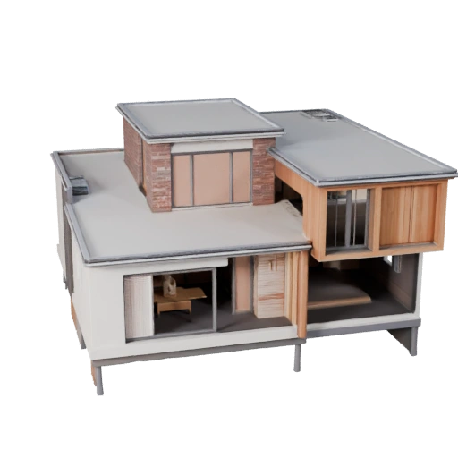 Modelo 3D de Casa Moderna Estilizada - Asset de Jogo para Arquitetura