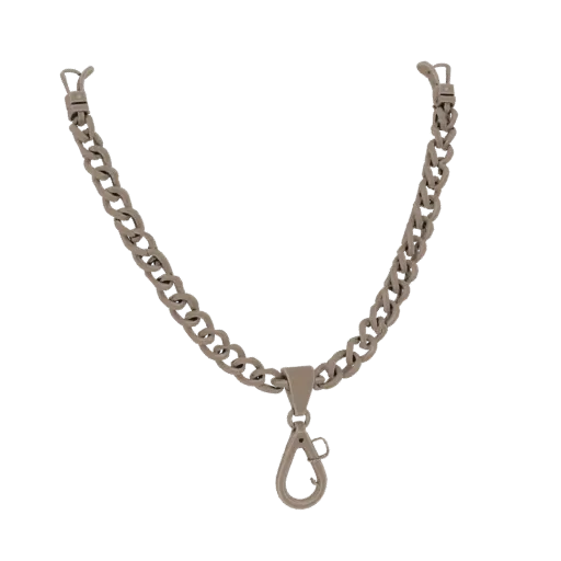 Statement Chain Necklace render detail 3D model, studio profile shot, highlighting necklace form and finish detail.