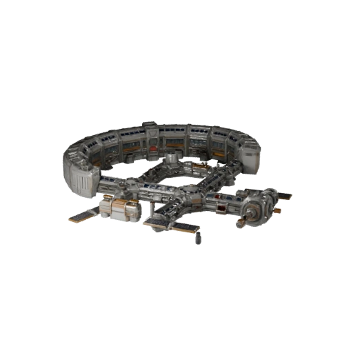 Low Poly Deep Space Station Corridor 3D Game Asset