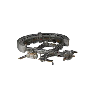 Low Poly Deep Space Station Corridor 3D Game Asset