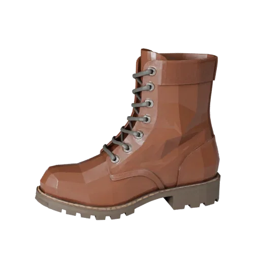 Modèle 3D Bottes en Cuir prêt pour le jeu, rendu studio trois-quarts avant, mettant en valeur la forme et les détails de fini