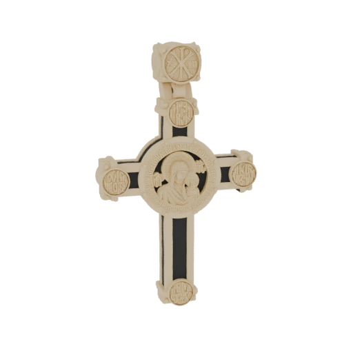 Orthodox Cross with Iconography and Chi-Rho Symbol