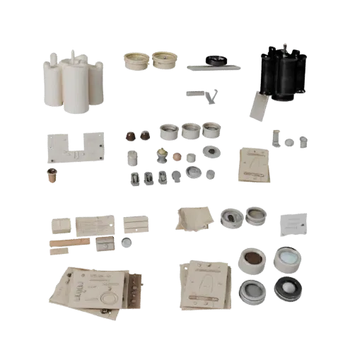 Workshop Candle Cluster Modular 3D model, isometric modular kit view, showing paper-like cards, small readable forms.