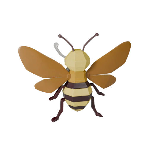Low Poly Honigbiene 3D Modell - Unity Game Asset mit FBX | PBR