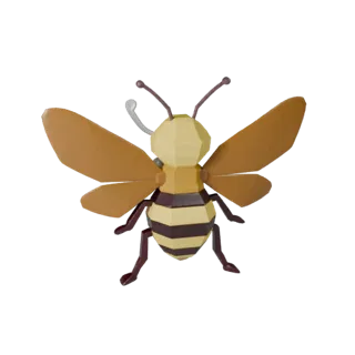 Low Poly Honey Bee 3D Model - Unity Game Asset with FBX | PBR