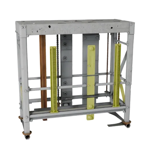 Roadwork Scaffold Tower Product Viz 3D model, three-quarter studio product render, showing concrete, form detail.