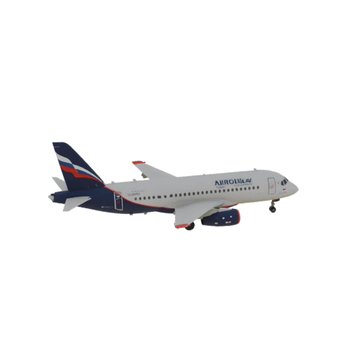 Aeroflot Sukhoi Superjet 100 3D Model