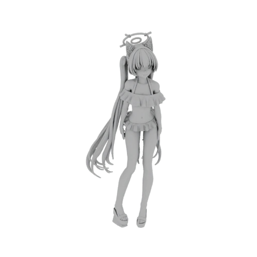 Bikini Angel Cat Girl 3D Model
