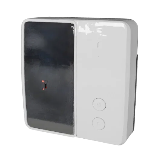 Minimal Video Doorbell Stylized 3D model, stylized isometric render, showing white plastic, compact device geometry.