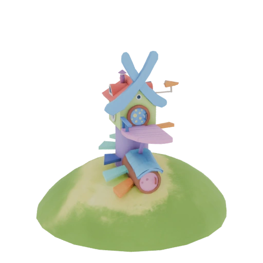 Whimsical Treehouse Windmill