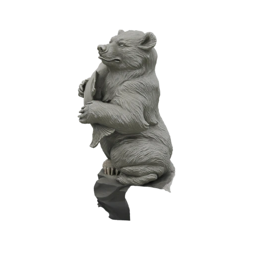 Bear Holding Fish Statue