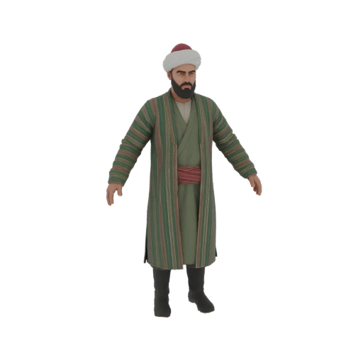 Historical Man in Traditional Robes 3D Model