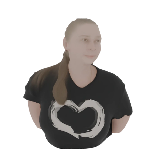 Woman with Heart T-Shirt 3D Model