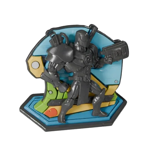 Sci-Fi Resource Token stylized 3D model preview showing scale, three-quarter game view, icon shape and table readability