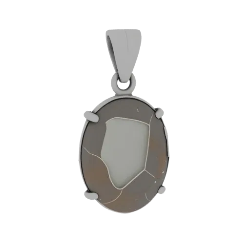 Gemstone Pendant product viz 3D model, side view studio render, with clean topology and PBR shading on the pendant.
