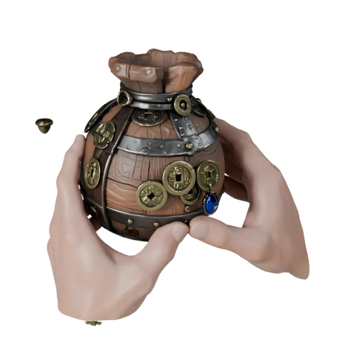 Cursed Coin Pouch 3D Asset for Layered Studio Sets
