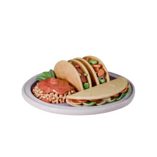Street Food Taco Platter 3D Web Asset for Browsers