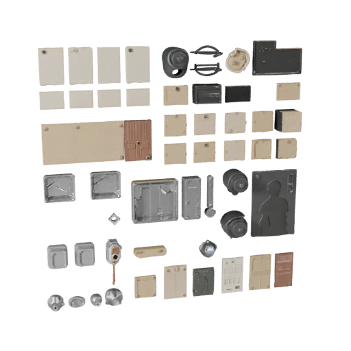 Workshop Street Clutter 3D Asset for Layered Builds