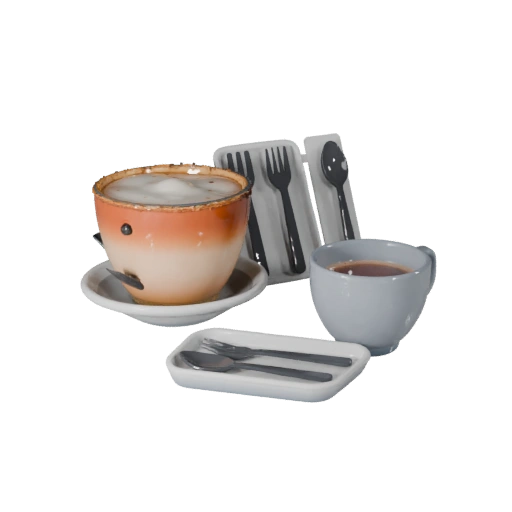 Breakfast Tea Service 3D Asset for Online Browsers