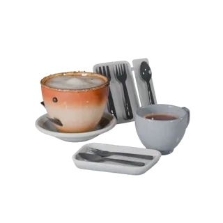 Breakfast Tea Service 3D Asset for Online Browsers