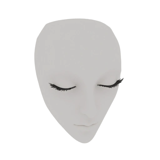 Stylized Female Face with Closed Eyes