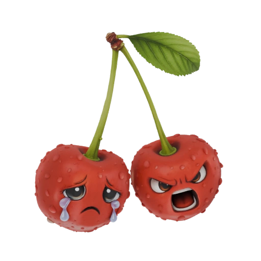Angry and Crying Cherries 3D Model