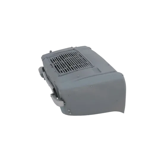 3D model of Oka VAZ-1111 car front fender, grey color, with clear lines and details.