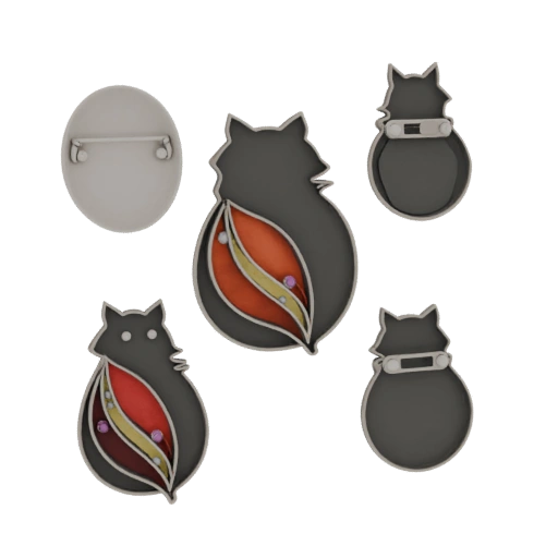 Animal Motif Lapel Pin 3D Web Asset for Online Use