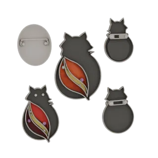 Animal Motif Lapel Pin 3D Web Asset for Online Use
