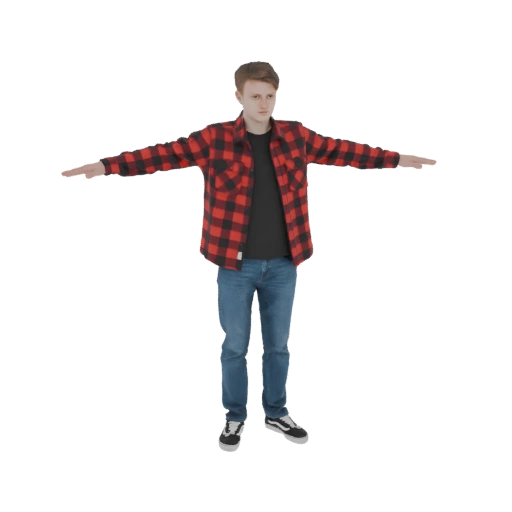 Casual Man in Plaid Shirt 3D Model