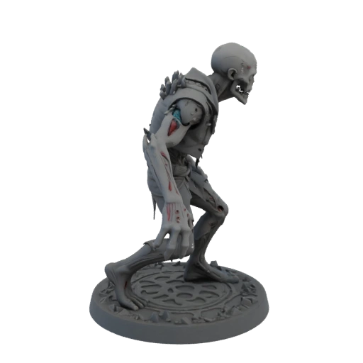 Miniatura STL de Inimigo Zumbi Desgastado de Batalha de Fantasia Sombria