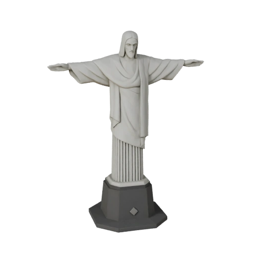 Modelo 3D Cristo Redentor para Blender - Asset de Renderização