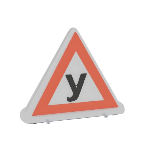 Russian Learner Driver Sign 3D Model