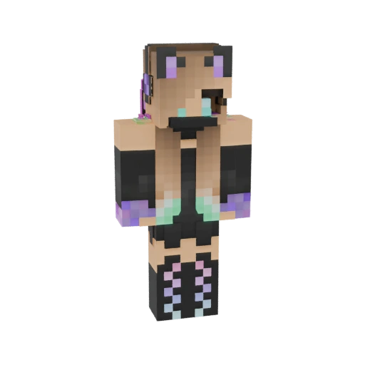 Cute Anime Girl with Cat Ears 3D Model