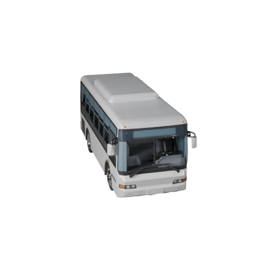 Modelo 3D de Ônibus Urbano Baixo Poli para Unity & Unreal PBR Asset