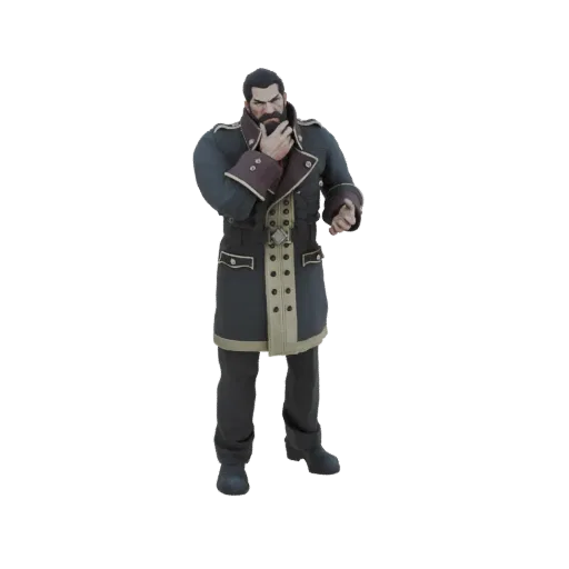 Thoughtful Military Officer 3D Model