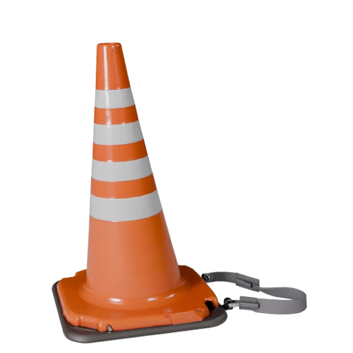 Stylized Emergency Safety Cone 3D Casual Game Asset