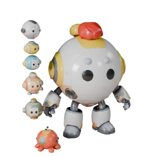 Realistic Cute Robot Mascot | Scene Composition Asset