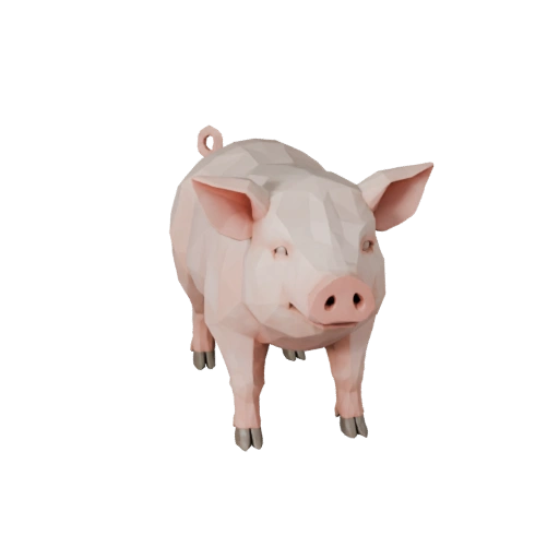 Modello 3D Maiale Low Poly - Asset Unity con FBX | Royalty-Free