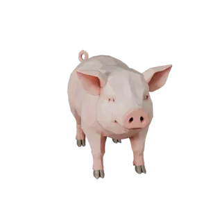 Low Poly Pig 3D Model - Unity Game Asset with FBX | Royalty-Free