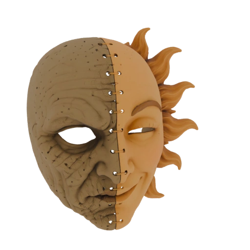 Split Face Mask: Aged vs. Youthful Sun