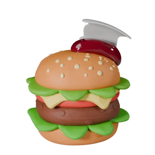 Street Food Burger Meal 3D Asset for Engine Levels