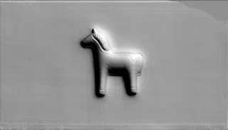 3D model of Dalarna horse bas-relief, front view