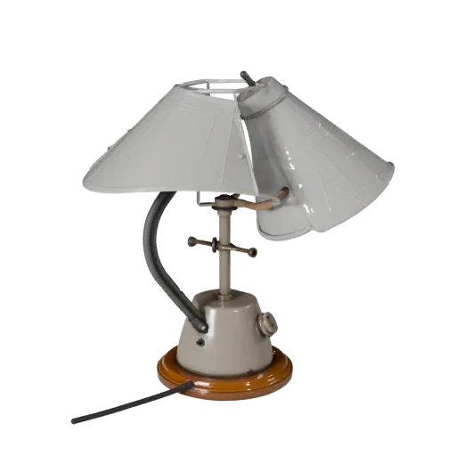 Ceramic Desk Lamp modular kit 3D model, side view studio render, showing lamp form, surface, and scale cues.