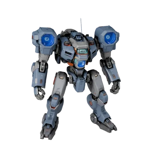 Mech Transport Walker 3D-Modell, Dreiviertel-Studioansicht, Blender-fertiges Fahrzeug-Asset mit futuristischer Verkleidung, A