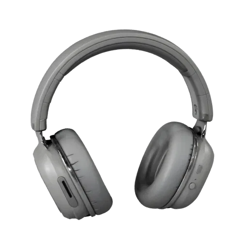 Retro Earbuds Stylized 3D model, stylized isometric render, showing soft ear pads, wearable scale.