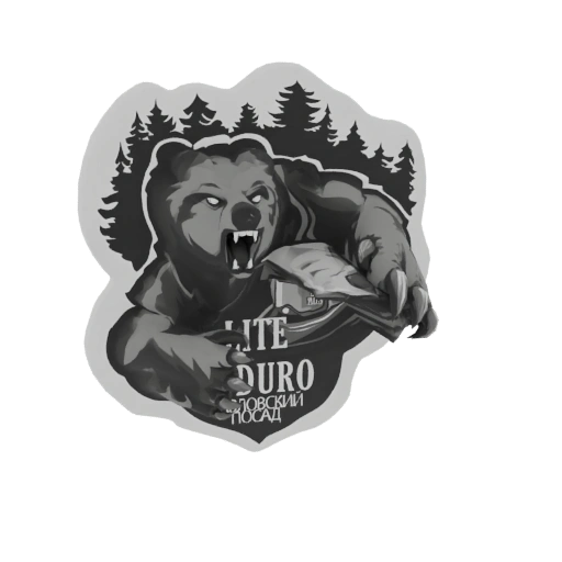 Aggressive Bear with Forest Emblem 3D Model