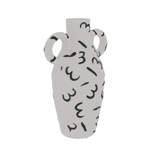 White Doodle Vase