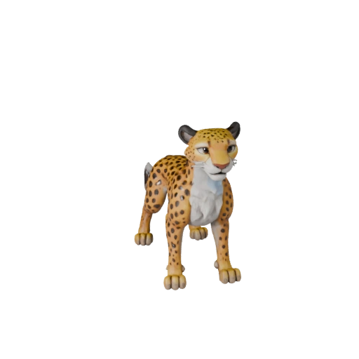 Modello 3D Ghepardo Cartone Animato - Asset Stilizzato per Animazione | PBR